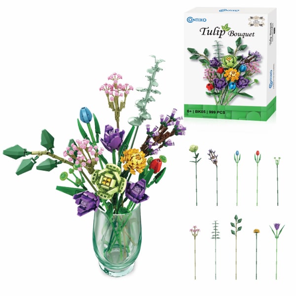 Contixo BK05 Tulip Bouquet Floral Collection Building Block Set, Grade 3 - 12