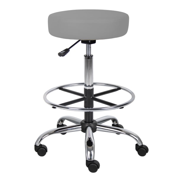 Boss Office Products Medical Drafting Stool, Caressoft Vinyl, Gray