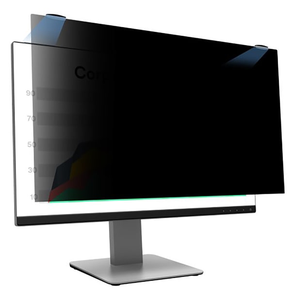 3M Privacy Filter Screen with COMPLY Magnetic Attach for Monitors, 24in Full Screen, 16:9 Aspect Ratio, Reduces Blue Light, Anti-Glare