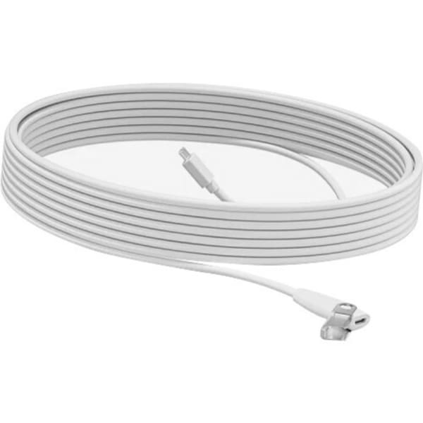 Logitech Rally Mic Pod Extension Cable, 33 ft, White - 32.81 ft Audio Cable for Microphone, Video Conferencing System, Audio Device - First End: 1 x Microphone - Male - Second End: 1 x Microphone - Female - Extension Cable - Plenum