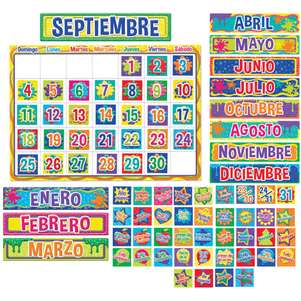 Eureka Color My World Spanish Calendar Bulletin Board Set