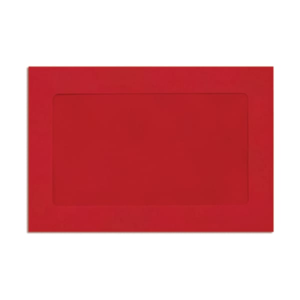 LUX #6 1/2 Full-Face Window Envelopes, Middle Window, Gummed Seal, Ruby Red, Pack Of 250