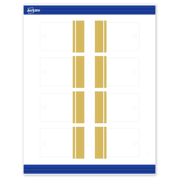 Avery Printable Tags With Sure Feed Technology, 2in x 3in, Matte White With Preprinted Gold Double-Dipped Edge, Pack Of 80