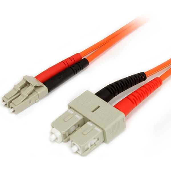 StarTech.com 3m Fiber Optic Cable - Multimode Duplex 62.5/125 LSZH Fiber Jumper Cord - LC/SC - Connect fiber network devices for high-speed transfers with LSZH rated cable - 3m LC/SC Fiber Optic Cable - 3 m LC to SC Fiber Patch Cable