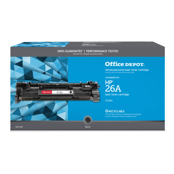 Office Depot Remanufactured Black Toner Cartridge Replacement For HP 26A