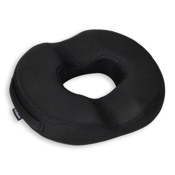 Mind Reader Donut Pillow Seat Cushion With Air-Cloud Technology, 2-3/4inH x 13-1/4inW x 16inD, Black
