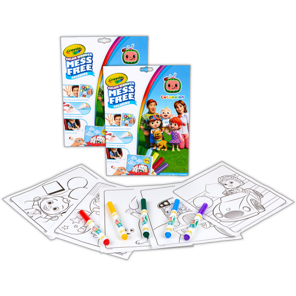 Crayola Color Wonder Coloring Pad & Markers, Cocomelon, Pack Of 2 Sets
