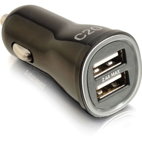 C2G USB Car Charger - Power Adapter - Smart Car Charger - Car power adapter - 2.4 A (USB) - black