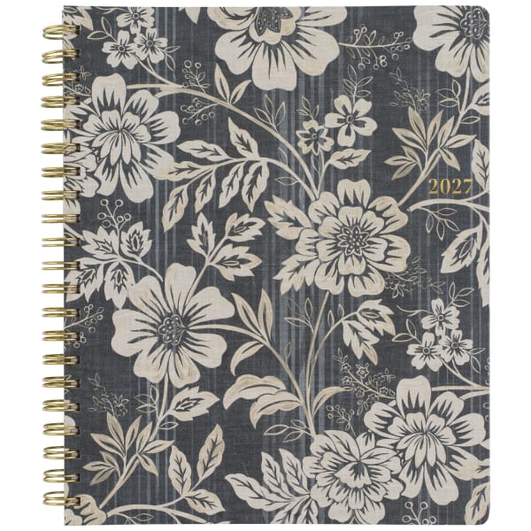 Mead Cambridge Denim Blooms 2027 Monthly Planner and Notes, Large, 8 1/2in x 11in