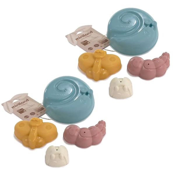 Miniland ECO Sand Molds, Assorted Colors, 4 Pieces Per Pack, Set Of 2 Packs