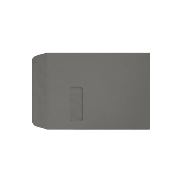 LUX #9 1/2 Open-End Window Envelopes, Top Left Window, Self-Adhesive, Smoke, Pack Of 250