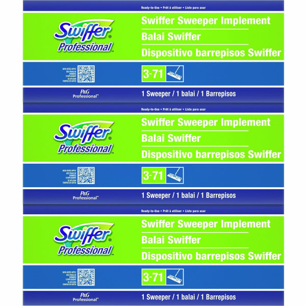 Swiffer Sweeper - 10in Head - Swivel Head, Lightweight - 3 / Carton - Green
