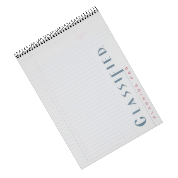 Classified C "B" Planning Pad, 8 1/4in x 11 3/4in, 140 Pages (70 Sheets), Frosty Clear