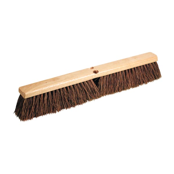 Pro Line Brush Hardwood Block Floor Broom Head, 2 1/2in Natural Palmyra Fiber Bristles, 18in, Black