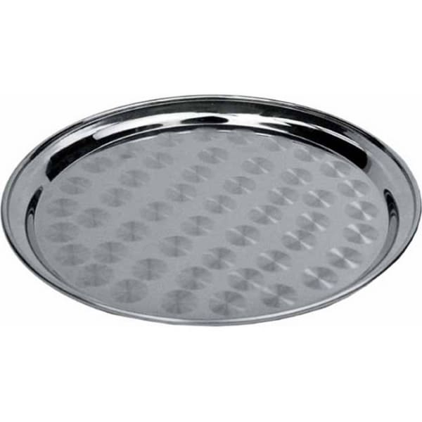 Winco Stainless Steel Round Serving Tray, 14in