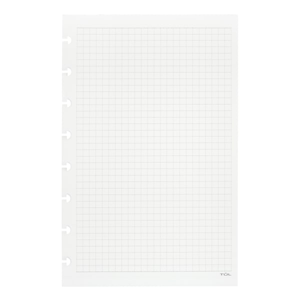 TUL Discbound Notebook Refill Pages, Junior Size, Graph Ruled, 50 Sheets, White