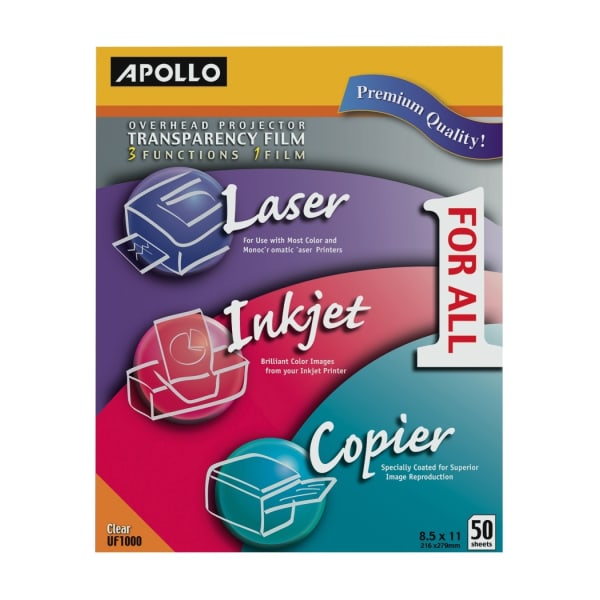 Apollo Multifunction Universal Film Without Stripe, 8 1/2in x 11in, Pack Of 50