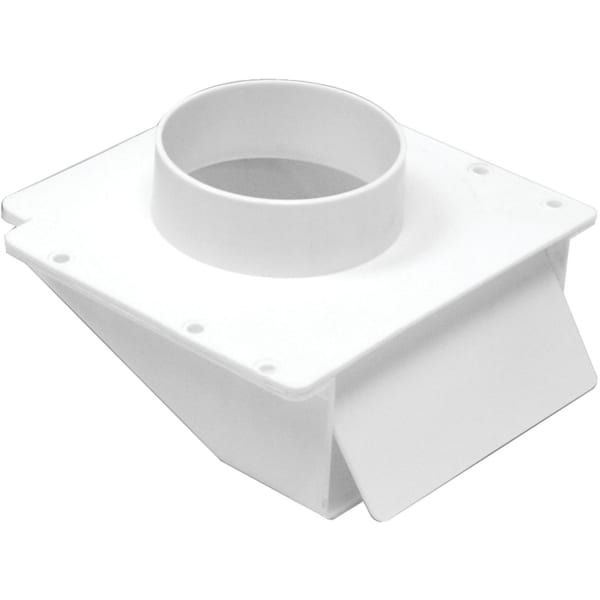 Lambro 4in White Plastic Under Eave Vent - for Dryer - 4.8in Height - 5.8in Length - White