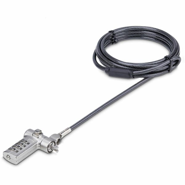 StarTech.com Universal Laptop Lock 6.6ft, Security Cable For Notebook Compatible w/Noble Wedge/Nano/K-Slot; Keyless Combo. Locking Cable - Universal laptop lock compatible w/ Noble Wedge/K-Slot/Nano security slots; Adjustable lock tip