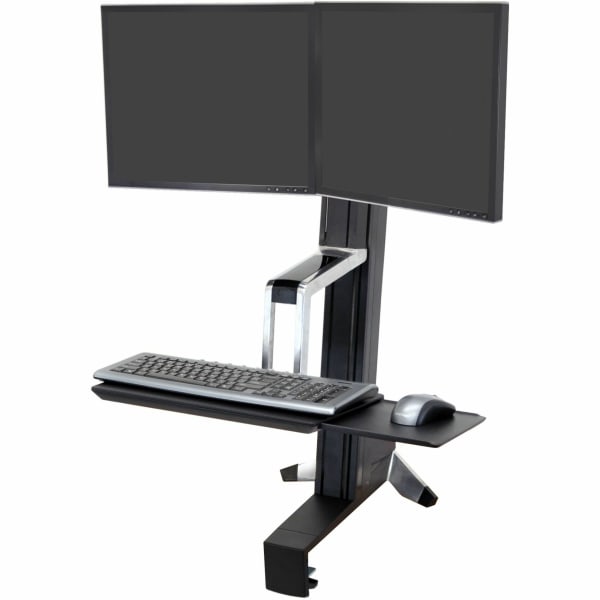 Ergotron Workfit-S Dual Sit-Stand Desk Riser Workstation, 22-4/5 "W x 45-2/7 "D, Black