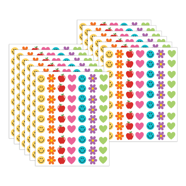 Teacher Created Resources Mini Stickers, Cool for School, 378 Per Pack, 12 Packs