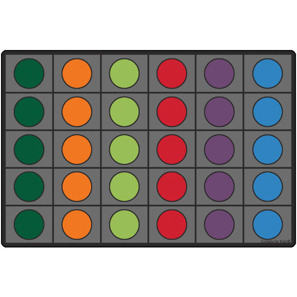 Carpets for Kids Premium Collection 30 Seats Seating Circles Classroom Rug, 8ft x 12;, Gray