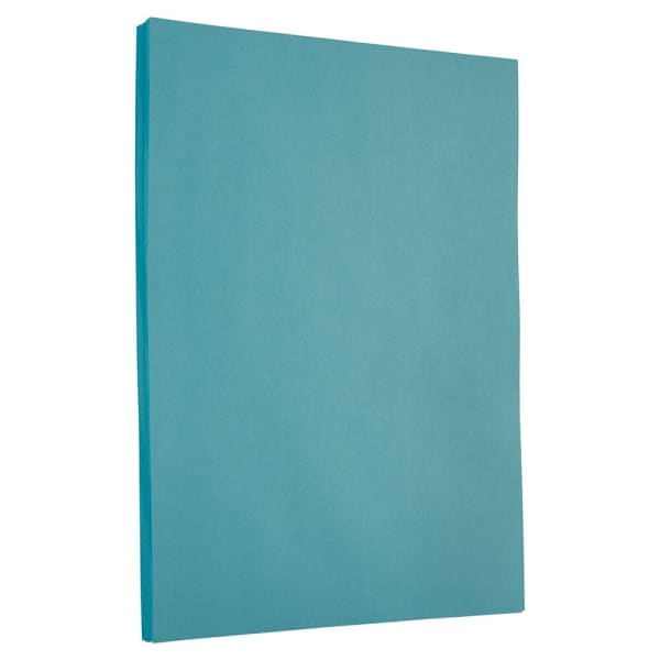 JAM Paper Card Stock, Pool Blue, Letter (8.5in x 11in), 100 Lb, Pack Of 100