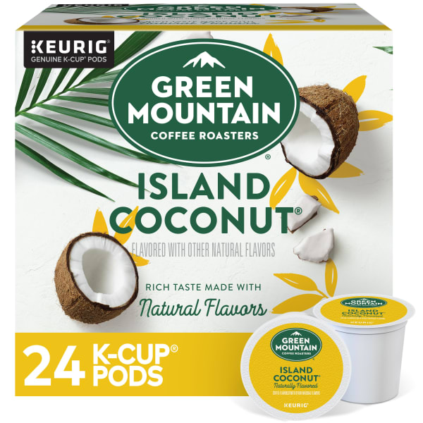 Green Mountain Coffee Single-Serve Coffee K-Cup, Island Coconut, Carton Of 24