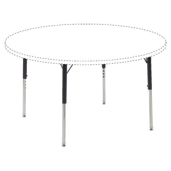 Lorell Classroom Adjustable Activity Table Legs, Standard-Height, Black/Chrome, Set Of 4