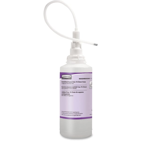 Rubbermaid Commercial One Shot Foam Free N Clean Soap - 27.05 fl oz - Hand - Multicolor - pH Balanced, Fragrance-free, Hygienic, Dye-free - 4/Carton