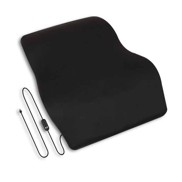 Mind Reader Ergonomic Heated Air-Cloud Lumbar Cushion, 18-1/2inH x 5inW x 14-1/2inD, Black