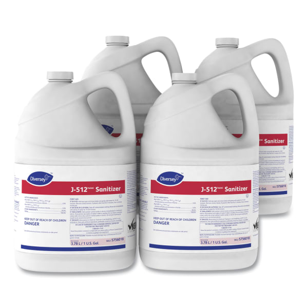Diversey Sanitizer, J-512TM/MC Sanitizer, 1 gal Bottle, 4/Carton
