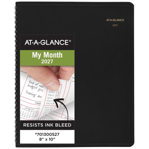 AT-A-GLANCE 2027 Monthly Planner, Black, Large, 8in x 10in