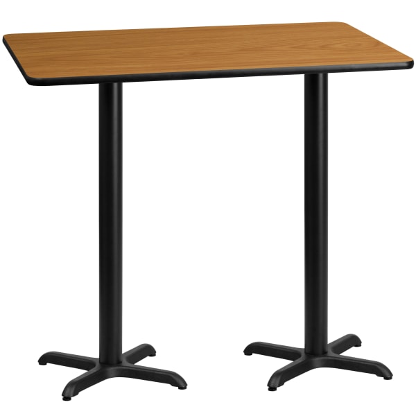 Flash Furniture Rectangular Laminate Table Top With Bar Height Table Base, 43-3/16inH x 30inW x 60inD, Natural