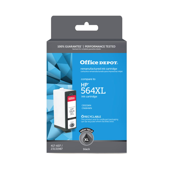 Office Depot Remanufactured Black High-Yield Ink Cartridge Replacement For HP 564XL