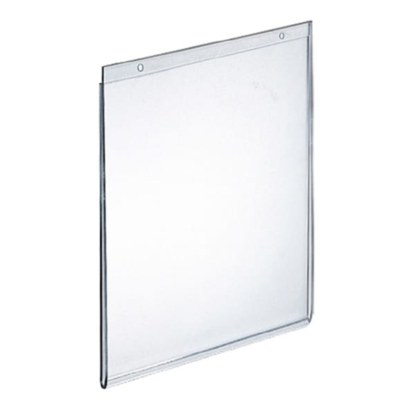 Azar Displays Wall U-Frame Vertical Sign Holders With Holes, 7in x 5-1/2in, Clear, Pack Of 10 Holders
