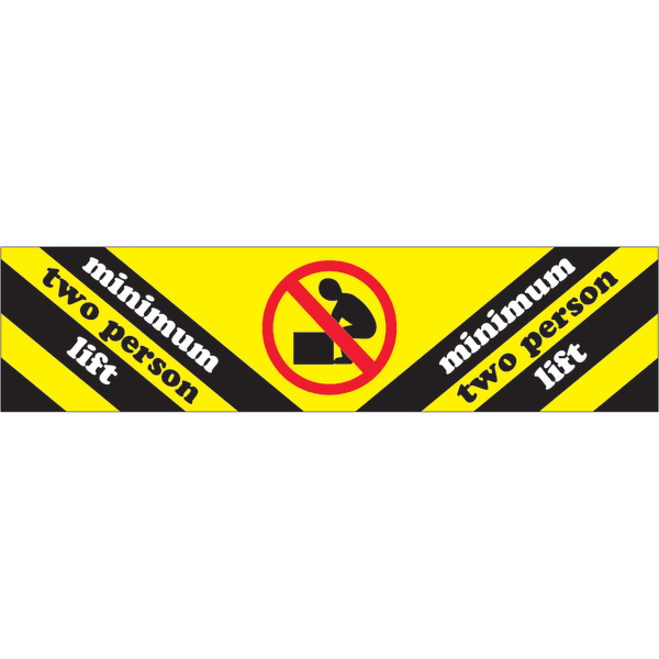 Tape Logic Preprinted Shipping Labels, DL1225, Minimum 2-Person Lift, Rectangle, 2in x 8in, Multicolor, Roll Of 500