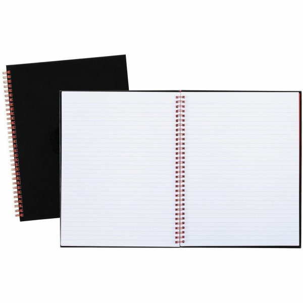 Black n Red Business Notebook, 8 1/2in x 11in, 1 Subject, Legal Ruled, 70 Sheets, Black/Red