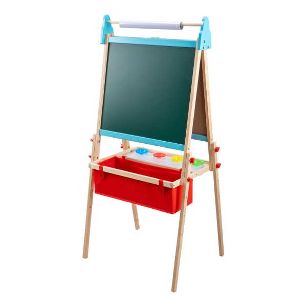 Office Depot Brand Wooden Kids Art Easel with Magnetic Chalk & Dry-Erase Boards
