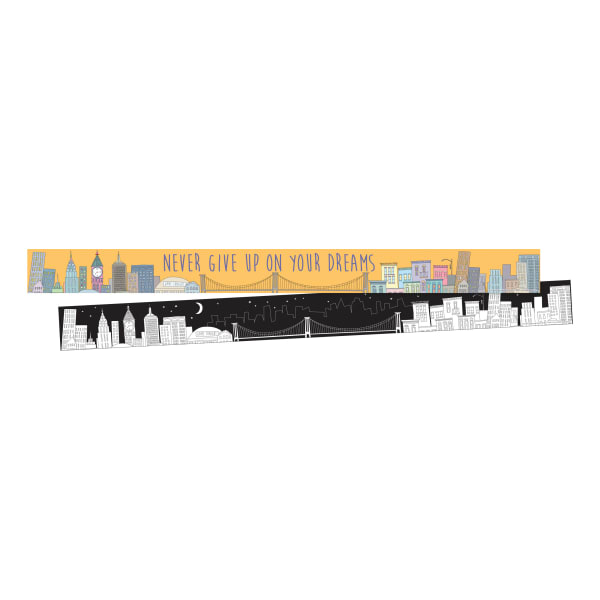 Barker Creek Double-Sided Border Strips, 3in x 35in, Color Me Cityscape, Set Of 24