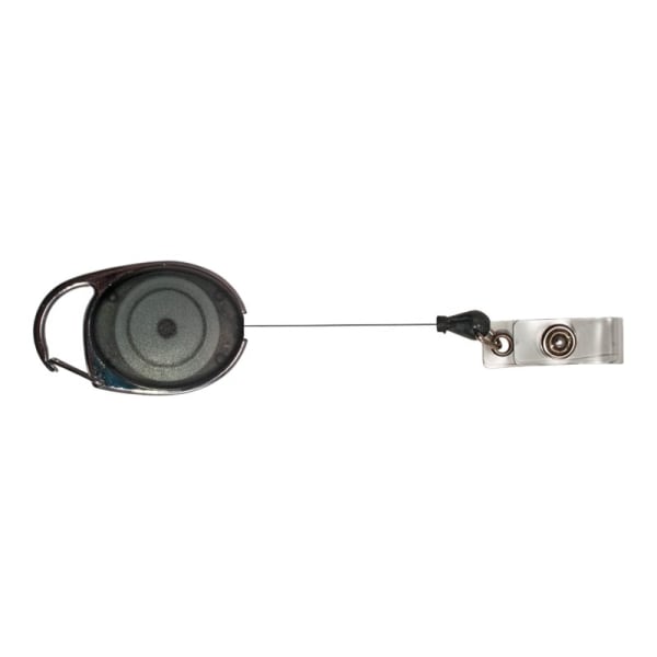 Advantus Retractable Caribiner-Style ID Reels, Smoke, Pack Of 12