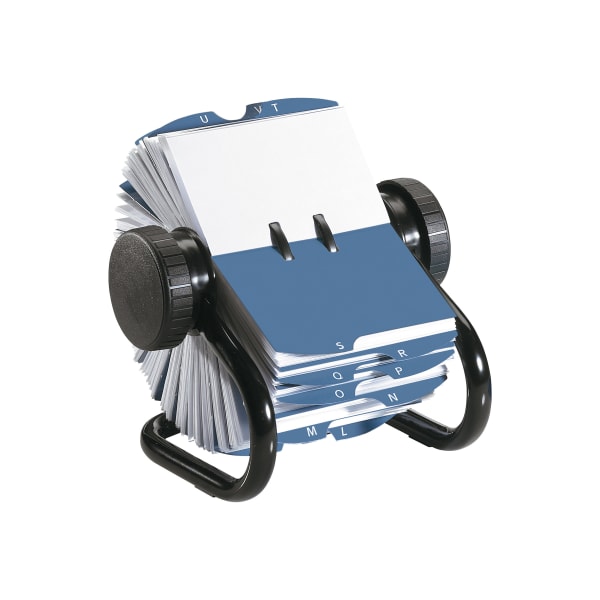 Rolodex Rotary A-Z Index Business Card Files - 400 Card Capacity - For 2.25in x 4in Size Card - 24 Index Guide - Black