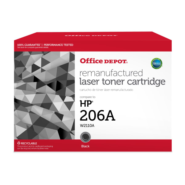 Office Depot Brand Remanufactured Black Toner Cartridge Replacement For HP 206A, W2110A
