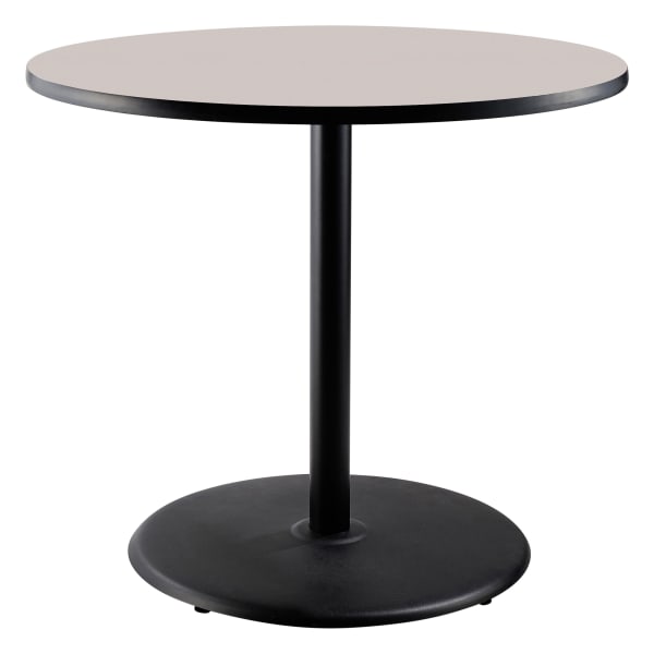 National Public Seating Round Cafe Table, 36inH x 36inW x 36inD, Gray Nebula/Black