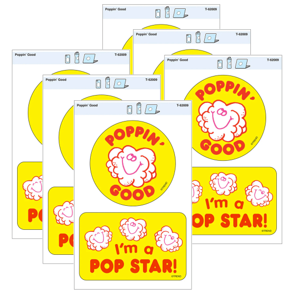 TREND Vinyl Stickers, Poppin Good, 2 Per Pack, Set Of 6 Packs