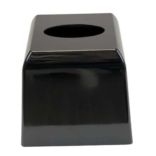 Hospitality Source Del Mar Bathroom Set Tissue Covers, 6-1/4in x 6-1/4in x 6in, Black, Pack Of 12 Covers