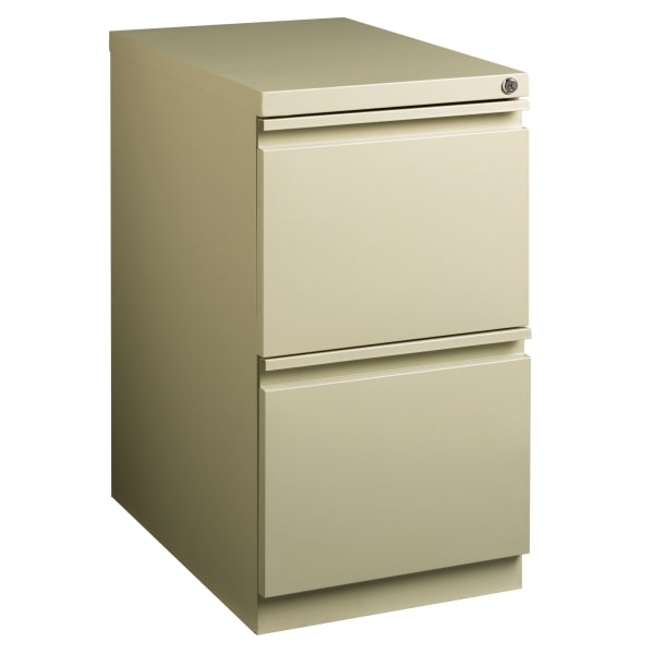 WorkPro 23inD Vertical 2-Drawer Mobile Pedestal File Cabinet, Putty