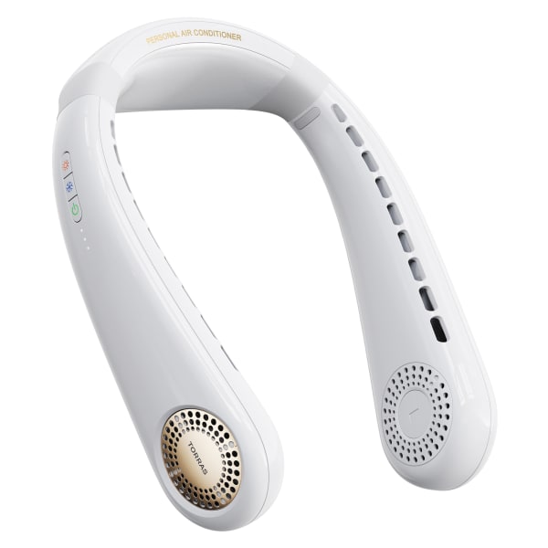 Torras COOLiFY Air 3-Speed Portable Neck Fan, 2-1/2inH x 6-7/8inW x 10-1/4inD, White