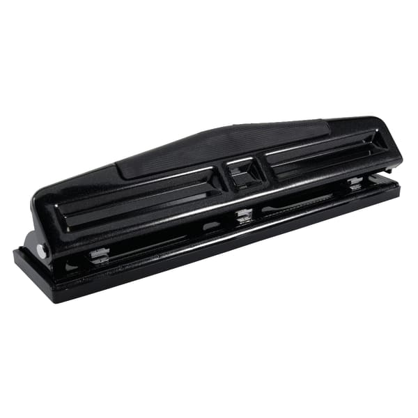 Office Depot Brand 3-Hole Adjustable Punch, Black
