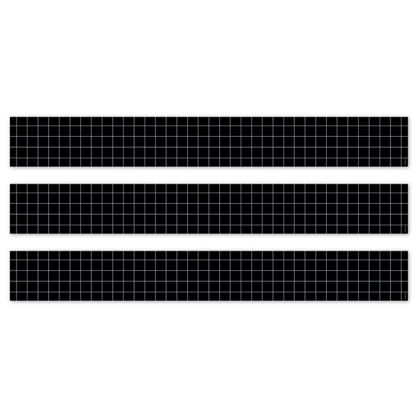 Creative Teaching Press EZ Border, 3in x 24in Strips, Core Decor Window Pane on Black, 48 Feet Per Pack, Set Of 3 Packs